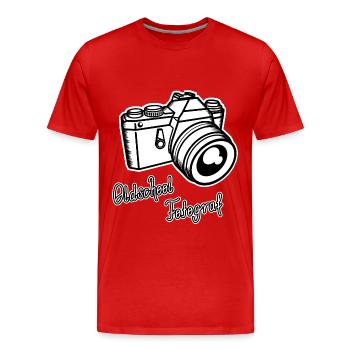 Oldschool Fotograf Retro Fotografie Analogkamera - Männer Premium Bio T-Shirt - Rot - Vorne - Damien (186cm)