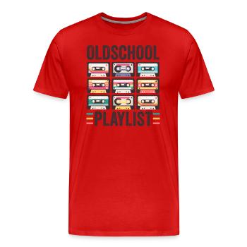 80er 90er Jahre Kassette Mixtape Retro Lustig - Männer Premium Bio T-Shirt - Rot - Vorne - Damien (186cm)