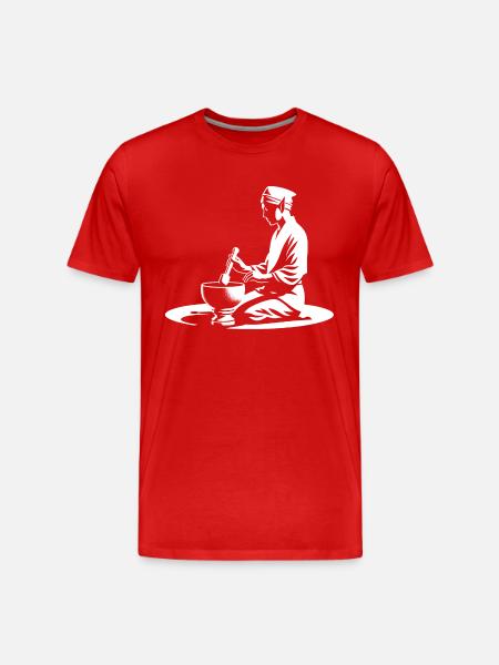 „Elfische Klangmeditation“ - Männer Premium Bio T-Shirt - Rot