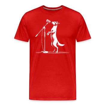 Petite chèvre au micro - T-shirt bio Premium Homme - rouge - Devant - Damien (186cm)