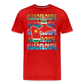 Landkarte von Guadeloupe - Erinnerungsgeschenk 971 GWADA - Männer Premium Bio T-Shirt - Rot - Vorne - Damien (186cm)