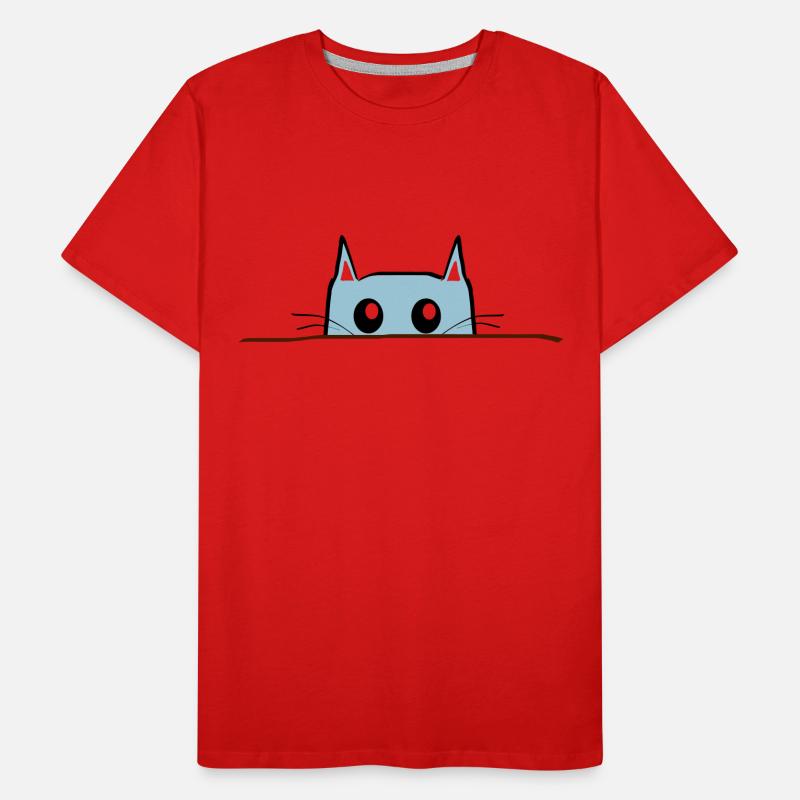 Katze Comic Tisch Männer Premium Bio T-Shirt