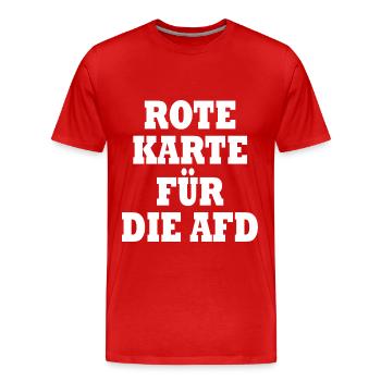 Rote karte für die afd - Männer Premium Bio T-Shirt - Rot - Vorne - Damien (186cm)