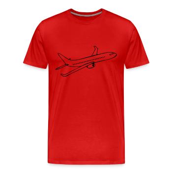 Avion - T-shirt bio Premium Homme - rouge - Devant - Damien (186cm)