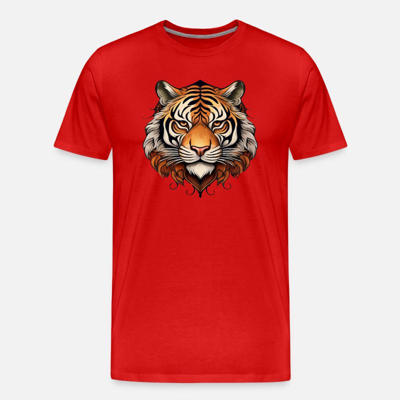 Tiger - Männer Premium Bio T-Shirt - Rot