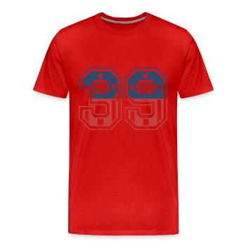 Nummer 39 USA - Männer Premium Bio T-Shirt - Rot - Vorne - Damien (186cm)