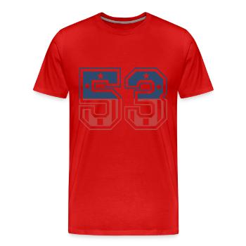Nummer 53 USA - Männer Premium Bio T-Shirt - Rot - Vorne - Damien (186cm)