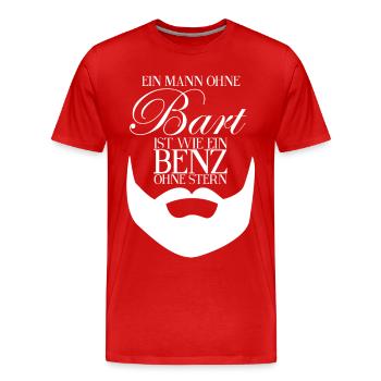 Man without a beard - No! - Beard Saying Gift - Men's Premium Organic T-Shirt - red - Front - Damien (186cm)