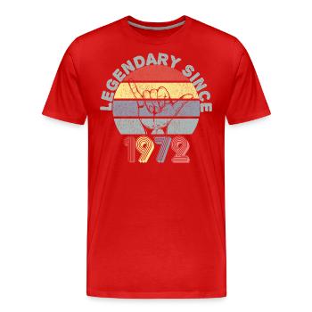 1972| Vintage Legendär seit 1972 Jubiläum - Männer Premium Bio T-Shirt - Rot - Vorne - Damien (186cm)