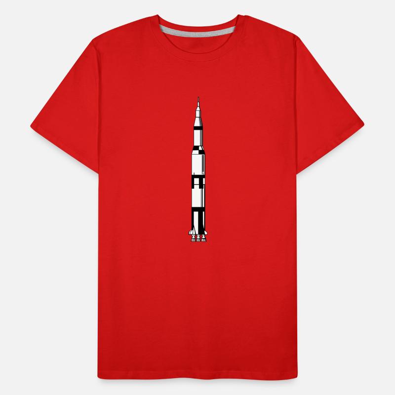 Rocket Rocket Space Shuttle UFO Spacecraft Moon Men's Premium Organic T-Shirt