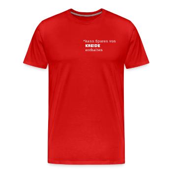 Kann Spuren von Kreide enthalten Lehrerin Bouldern - Männer Premium Bio T-Shirt - Rot - Vorne - Damien (186cm)