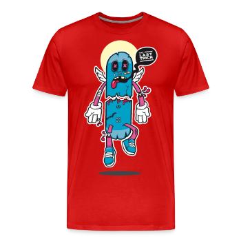 the last skateboard trick - T-shirt bio Premium Homme - rouge - Devant - Damien (186cm)