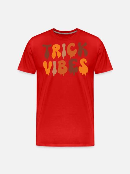Trick Vibes Joke Funny Halloween - Men's Premium Organic T-Shirt - red