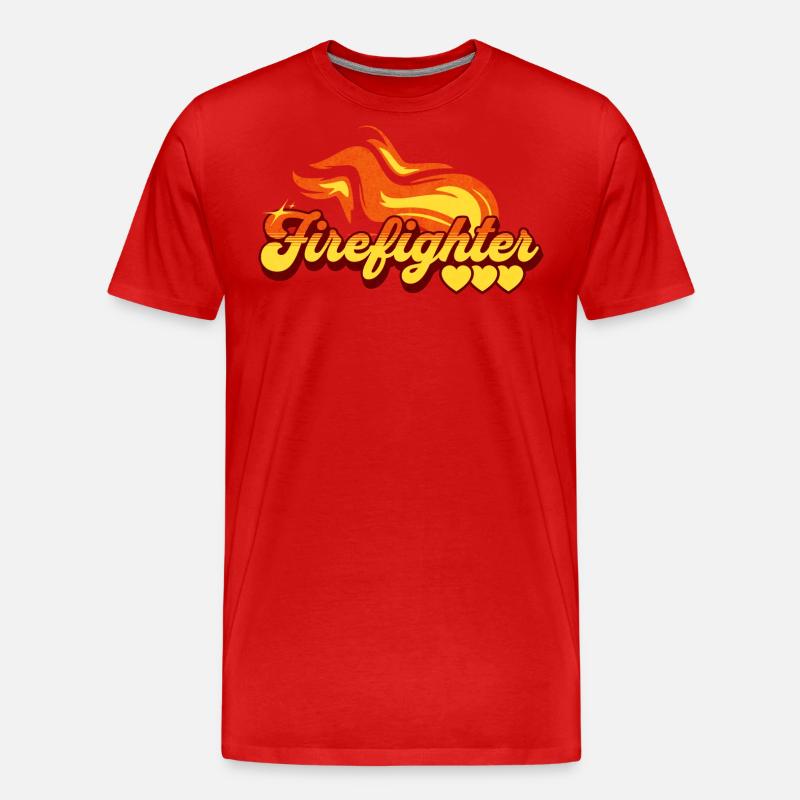 Firefighter Gift Flame Pattern - Men's Premium Organic T-Shirt - red