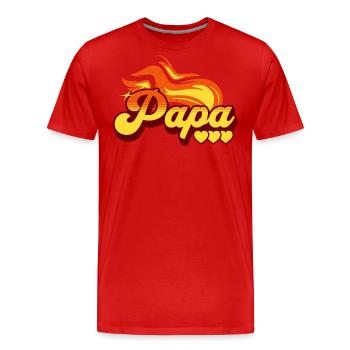 Flamme Cadeau Meilleur Papa Rockeur - T-shirt bio Premium Homme - rouge - Devant - Damien (186cm)