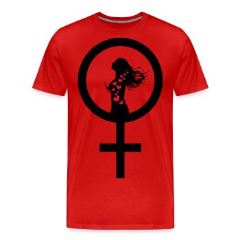 Die Stärke einer Frau - Männer Premium Bio T-Shirt - Rot - Vorne - Damien (186cm)