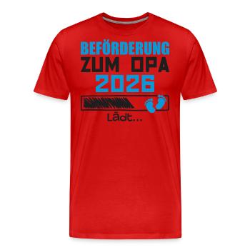 Promotion to Grandpa 2026 - Men's Premium Organic T-Shirt - red - Front - Damien (186cm)