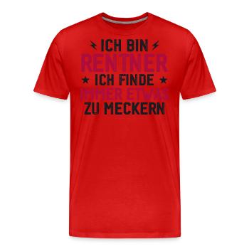 Rentner immer etwas zu meckern lustig - Männer Premium Bio T-Shirt - Rot - Vorne - Damien (186cm)