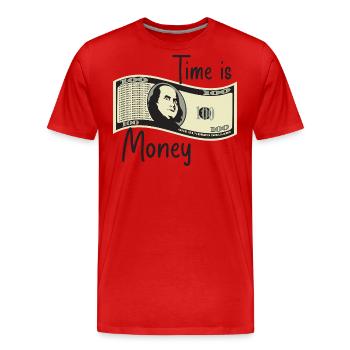 Zeit ist Geld - Männer Premium Bio T-Shirt - Rot - Vorne - Damien (186cm)