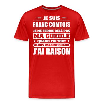 Franc comtois I don't shut my mouth frank comté - Men's Premium Organic T-Shirt - red - Front - Damien (186cm)