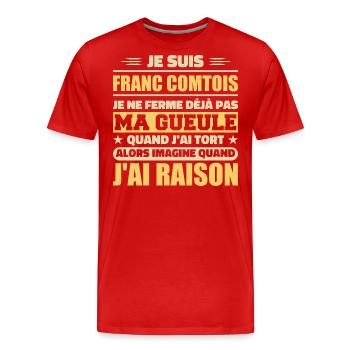 Franc comtois I don't shut my mouth frank comté - Men's Premium Organic T-Shirt - red - Front - Damien (186cm)