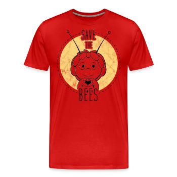 Maya The Bee Save The Bees - Men's Premium Organic T-Shirt - red - Front - Damien (186cm)