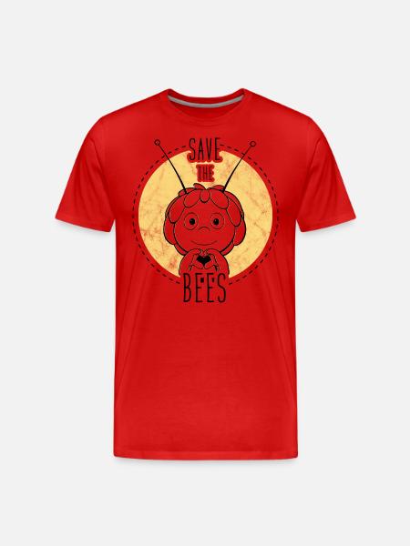 Biene Maja Save The Bees - Männer Premium Bio T-Shirt - Rot