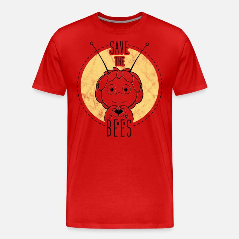 Biene Maja Save The Bees - Männer Premium Bio T-Shirt - Rot