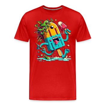 Cri de glace et monstres - T-shirt bio Premium Homme - rouge - Devant - Damien (186cm)