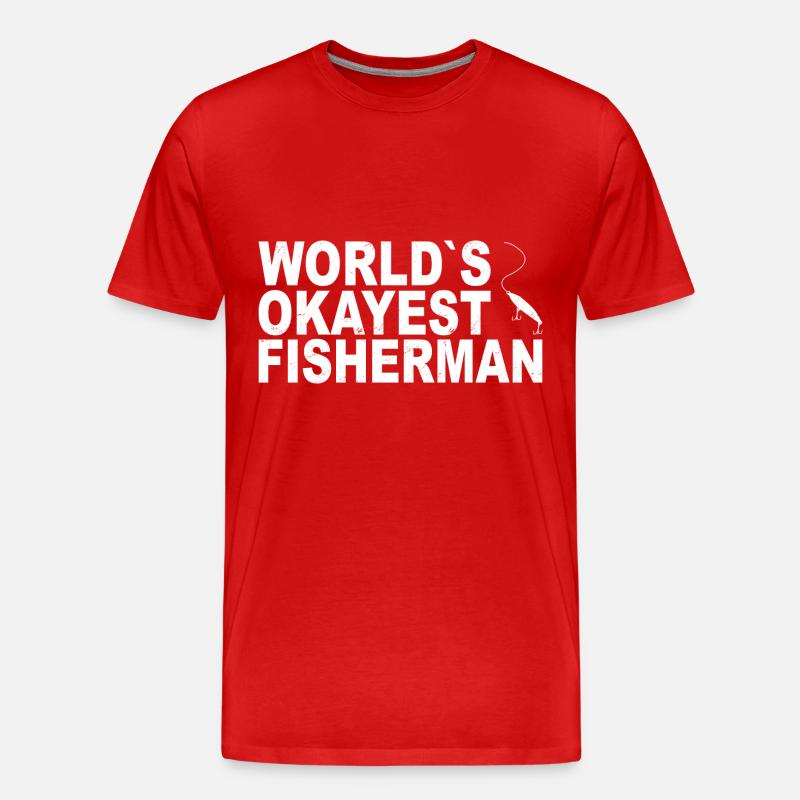 Fischen Dad Geschenkidee - Männer Premium Bio T-Shirt - Rot