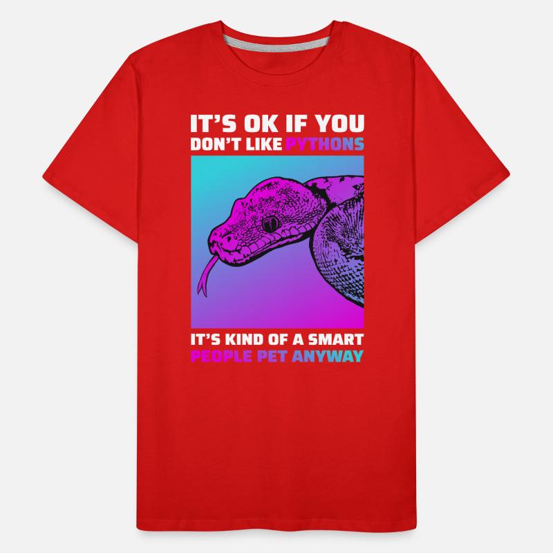 Lustiges Python Schlangen T-Shirt Reptil Geschenk Männer Premium Bio T-Shirt