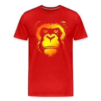 Gras - Carnaval - Costume - Dicton - Singe - T-shirt bio Premium Homme - rouge - Devant - Damien (186cm)