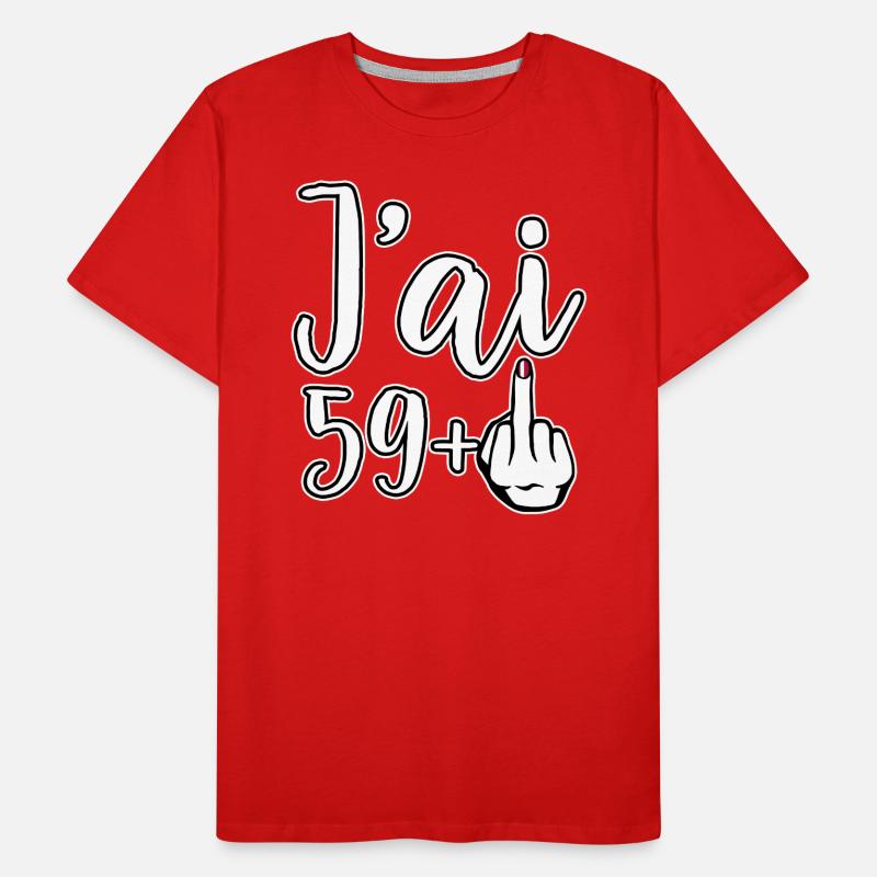 Ich bin 59 Plus 1 Mittelfinger 60. Geburtstag Männer Premium Bio T-Shirt