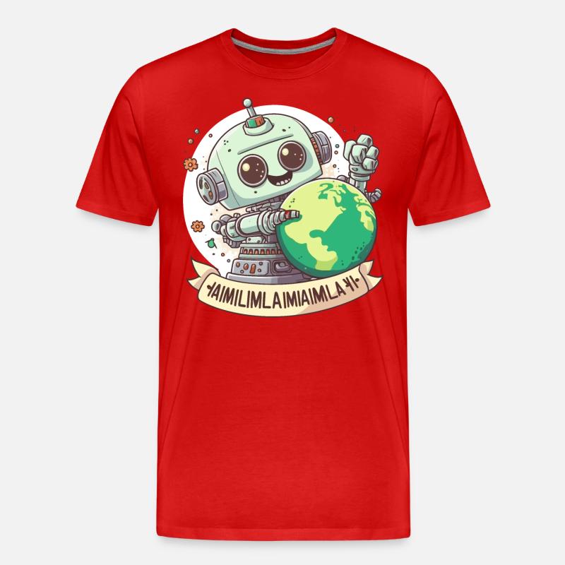 Die Zukunft der Intelligenz - Männer Premium Bio T-Shirt - Rot