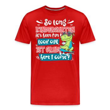 Fin De La Maternelle Rentrée Primaire Enfant - T-shirt bio Premium Homme - rouge - Devant - Damien (186cm)