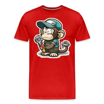 Primate déchirant - T-shirt bio Premium Homme - rouge - Devant - Damien (186cm)