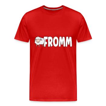 Lammfromm - You are innocent. ALWAYS! - Men's Premium Organic T-Shirt - red - Front - Damien (186cm)