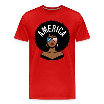 Amerika Afro - Männer Premium Bio T-Shirt - Rot - Vorne - Damien (186cm)