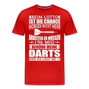 Darts Hobby Sport Dart Dartspieler Pfeil Geschenk - Männer Premium Bio T-Shirt - Rot - Vorne - Damien (186cm)