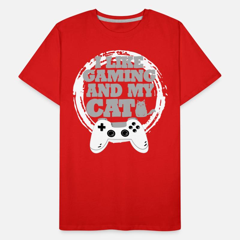 Idée cadeau de chat de jeu T-shirt bio Premium Homme