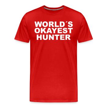 Jäger Jagt.Hirsch Geschenkidee - Männer Premium Bio T-Shirt - Rot - Vorne - Damien (186cm)