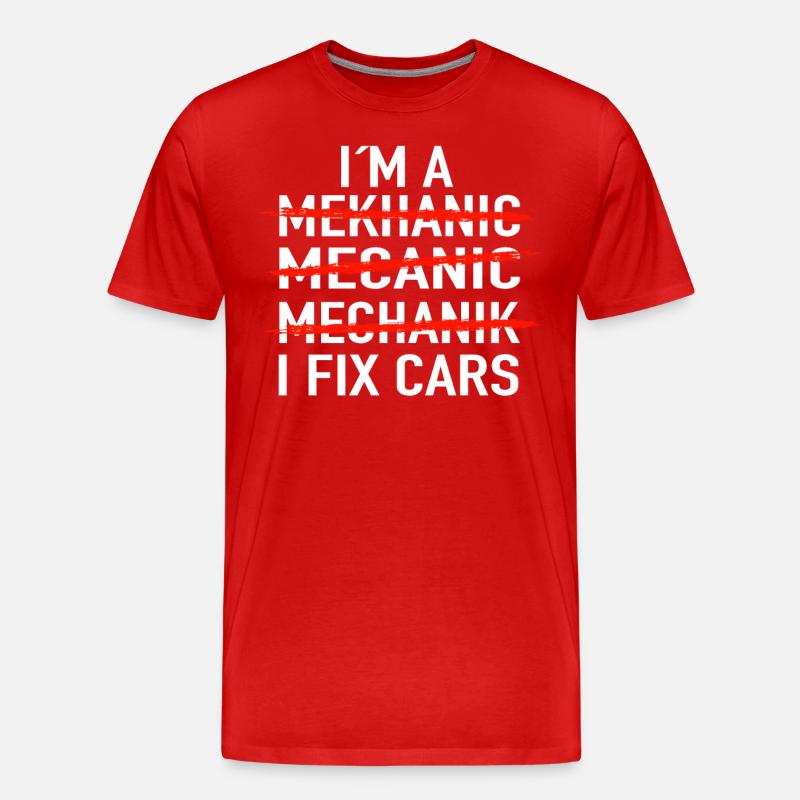 Mechaniker KFZ Auto Geschenkidee - Männer Premium Bio T-Shirt - Rot