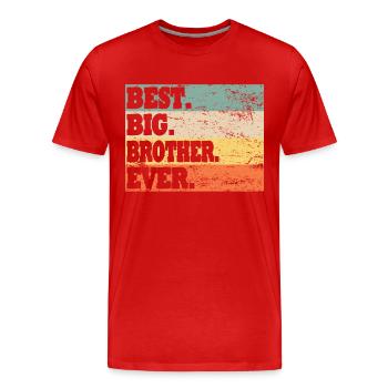 Großer Bruder Geschwister Familie - Männer Premium Bio T-Shirt - Rot - Vorne - Damien (186cm)
