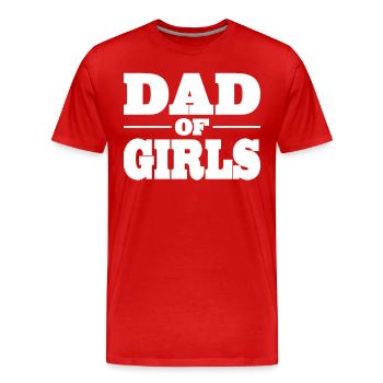Papa Papa Papa des filles garçons pour la fête des pères - T-shirt bio Premium Homme - rouge - Devant - Damien (186cm)