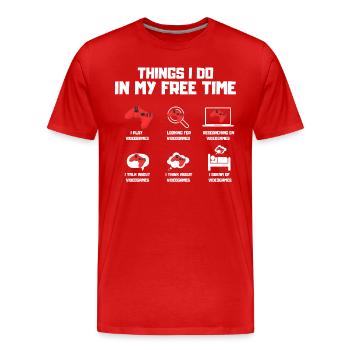 Videospiel-Geek - Männer Premium Bio T-Shirt - Rot - Vorne - Damien (186cm)