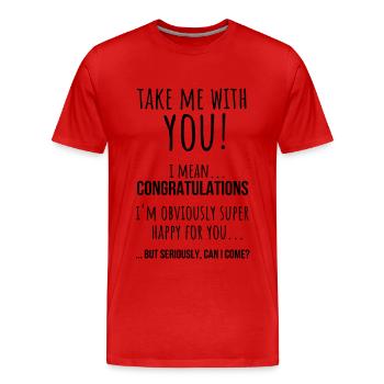 Cadeau d’adieu pour les collègues, cadeaux d’adieu - T-shirt bio Premium Homme - rouge - Devant - Damien (186cm)