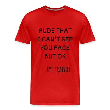Marche des employés pour les femmes, marche des employés - T-shirt bio Premium Homme - rouge - Devant - Damien (186cm)