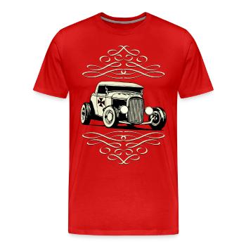 US Old Car - Männer Premium Bio T-Shirt - Rot - Vorne - Damien (186cm)