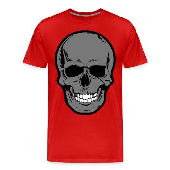 Totenkopf - Männer Premium Bio T-Shirt - Rot - Vorne - Damien (186cm)