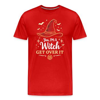 Ja, ich bin eine Hexe - Männer Premium Bio T-Shirt - Rot - Vorne - Damien (186cm)